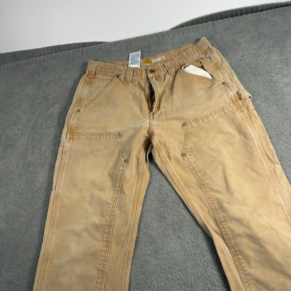 Carhartt Mens Relaxed Fit Double Knee Duck Canvas Work Pants Tan 100098-211 34